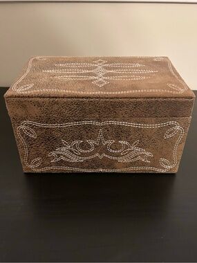 NEW Pottery Barn Teen Junk Gypsy Cowboy Wrangler Jewelry Box Embroidered